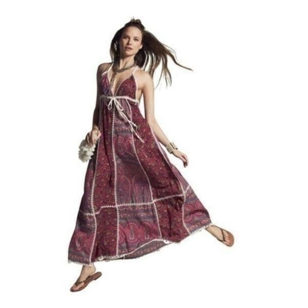 Calypso Saint Barth Women's Lumbra Crochet Hem Maxi Dress Size S